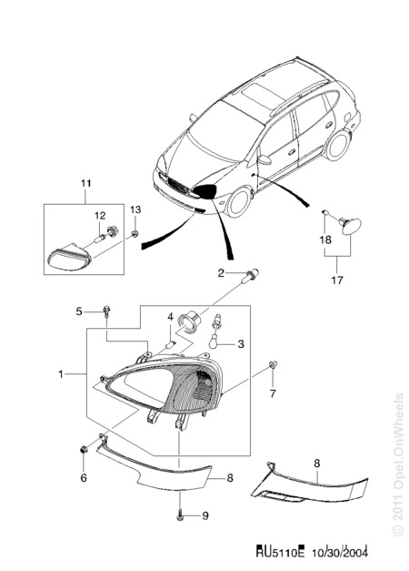 Объявление Противотуманная фара (R) Chevrolet Rezzo (с фотограф Объявление Противотуманная фара (R) Chevrolet Rezzo (с фотограф
