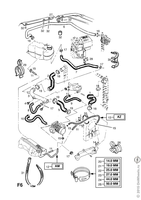 Схема охлаждения opel zafira a