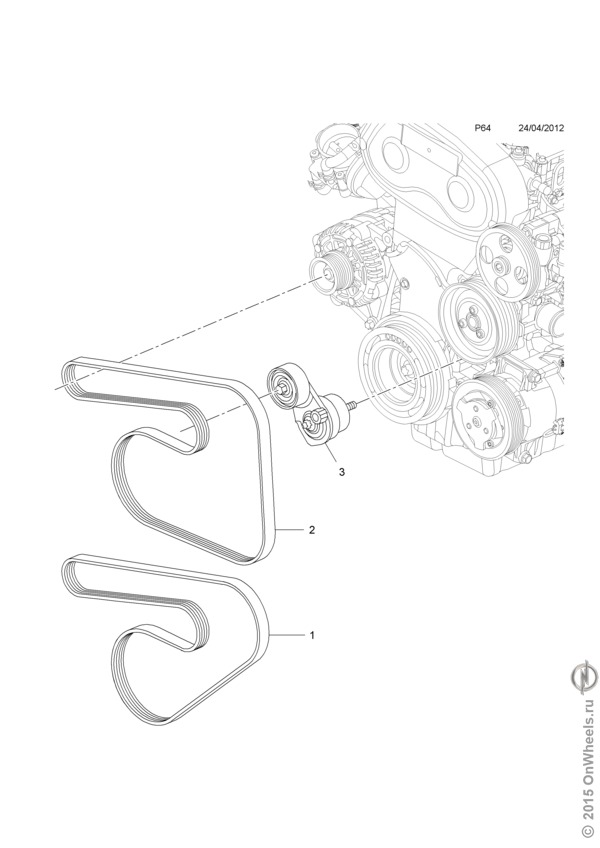 Опель инсигния схема ремня генератора