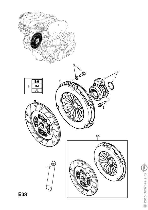 Опель зафира сцепление схема