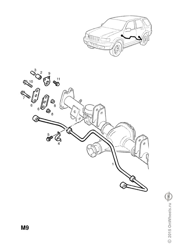 Схема подвески опель фронтера
