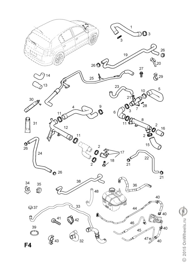 Схема системы охлаждения двигателя опель зафира б z18xer