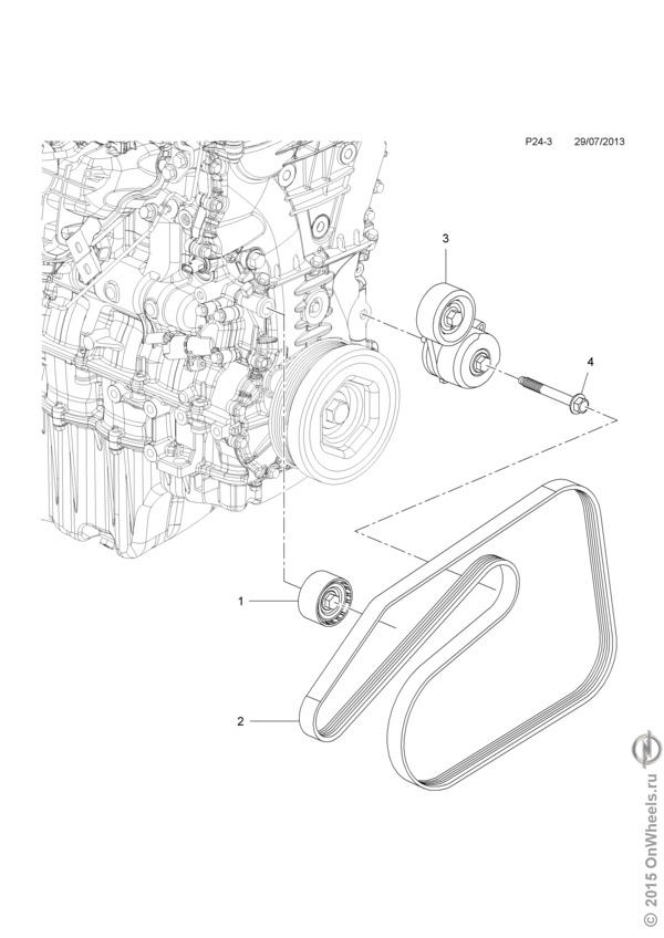 Опель инсигния схема ремня генератора