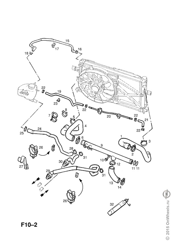 Система охлаждения опель зафира б z18xer схема