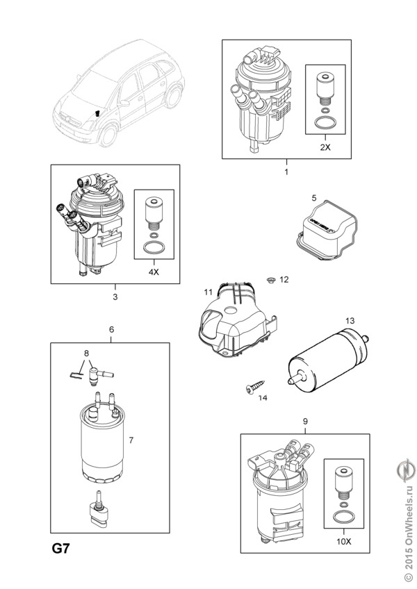 Опель мерива топливный фильтр где находится