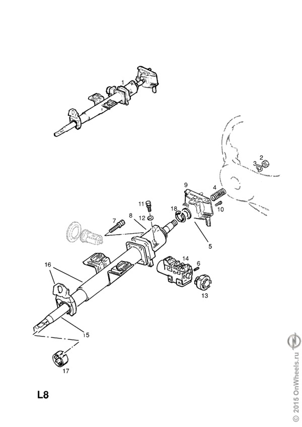 Схема рулевого управления опель зафира б