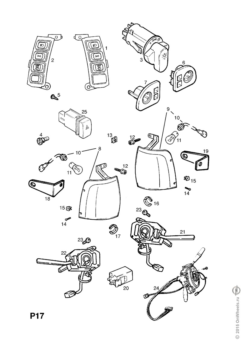 Схема фары опель астра н